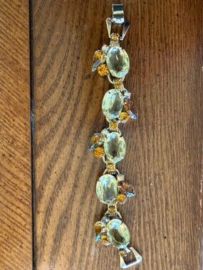 Elegant Yellow Crystal Statement Bracelet - Women  Costume Jewelry